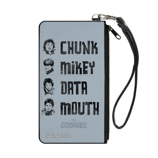 Canvas Zipper Wallet - SMALL - The Goonies CHUNK-MIKEY-DATA-MOUTH Poses Periwinkle/Black