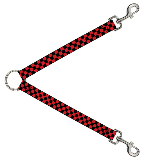 Dog Leash Splitter - Checker Black/Red