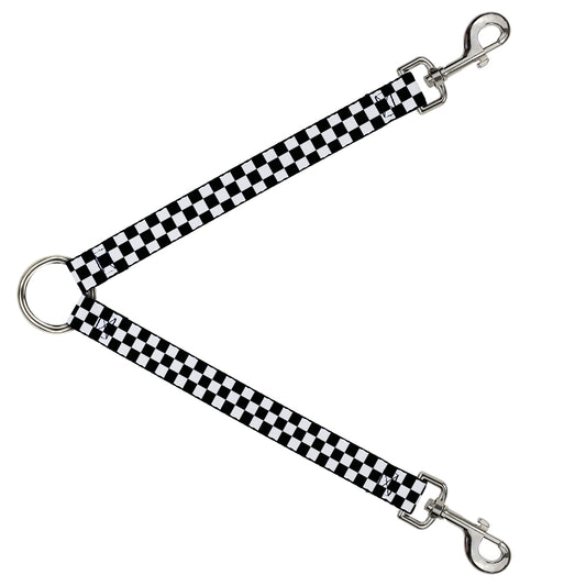 Dog Leash Splitter - Checker Black/White