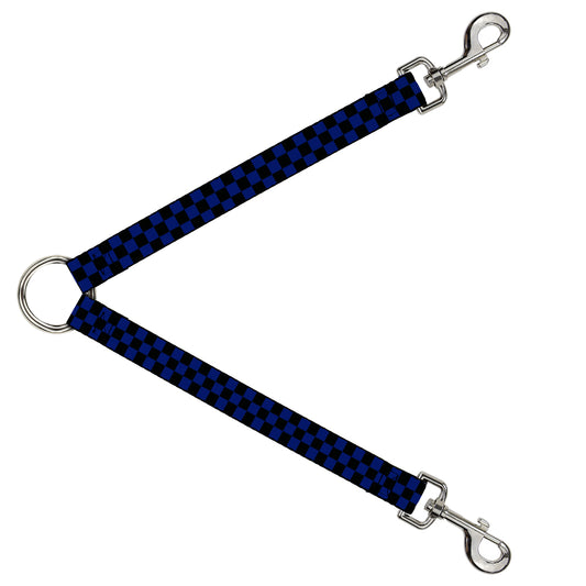 Dog Leash Splitter - Checker Black/Blue