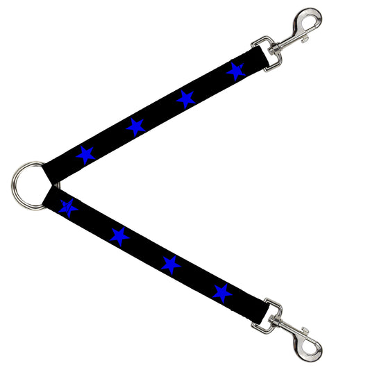Dog Leash Splitter - Star Black/Blue