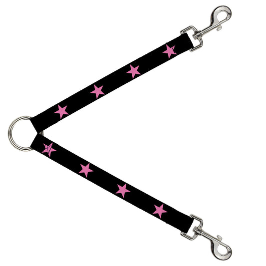 Dog Leash Splitter - Star Black/Pink
