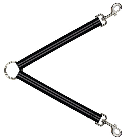 Dog Leash Splitter - Stripe Black/Gray
