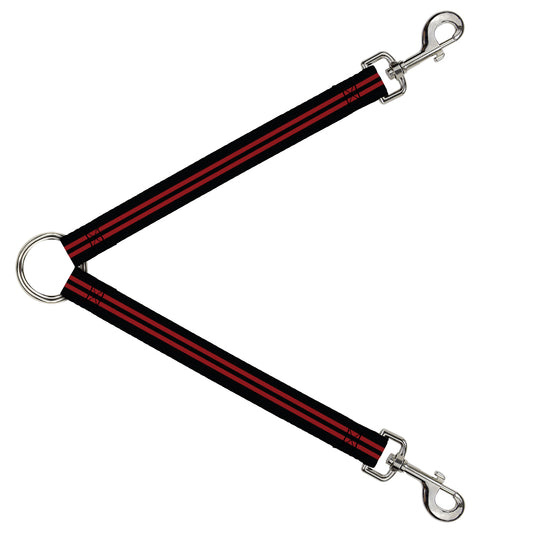 Dog Leash Splitter - Stripe Black/Red