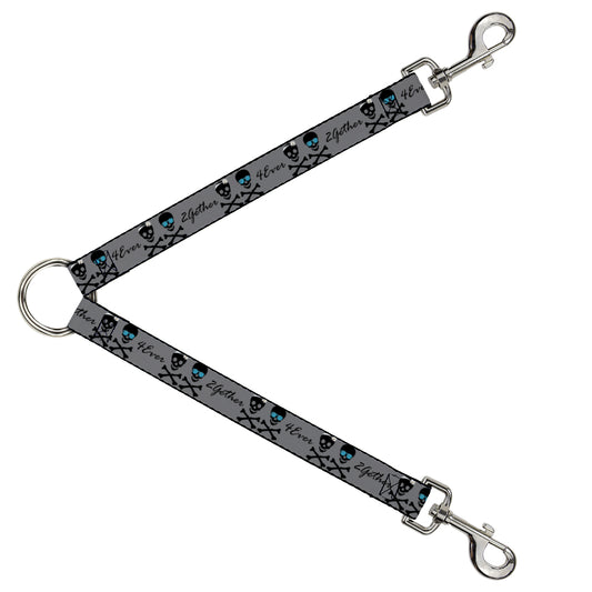 Dog Leash Splitter - 2gether 4ever Skulls