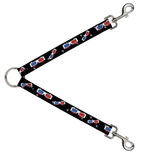 Dog Leash Splitter - 3-D Glasses Dripping w/Stars