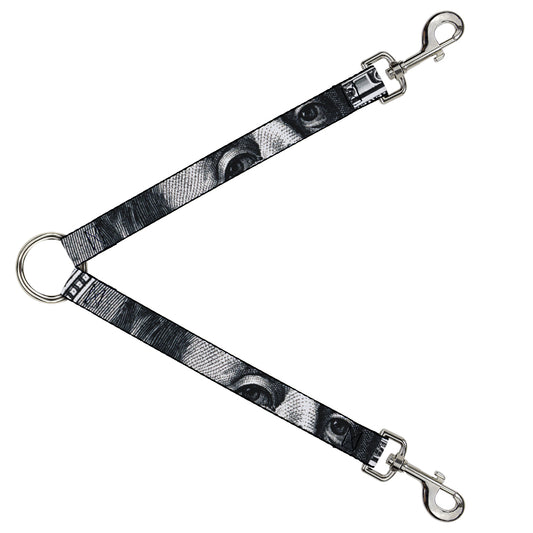 Dog Leash Splitter - 100 Dollar Bill CLOSE-UP White/Black