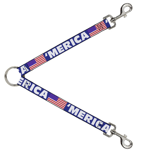 Dog Leash Splitter - MERICA/US Flag Blue/White/Red