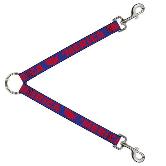 Dog Leash Splitter - 'MERICA/USA Silhouette Blue/Red