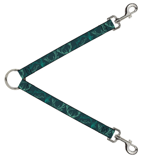 Dog Leash Splitter - Antlers Turquoise