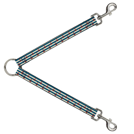 Dog Leash Splitter - Anchors w/Stripes White/Blue/Red