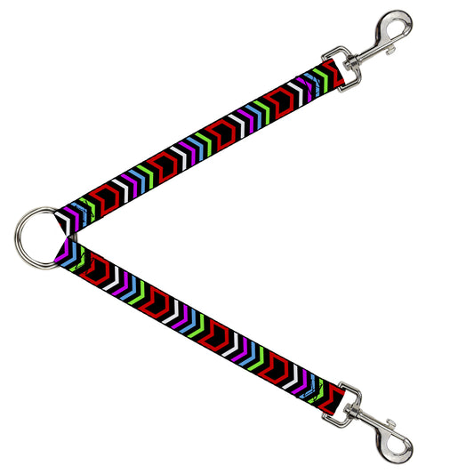 Dog Leash Splitter - Arrows Black/Multi Color