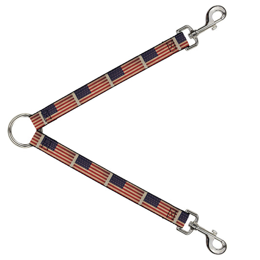 Dog Leash Splitter - American Flag Weathered Color Repeat