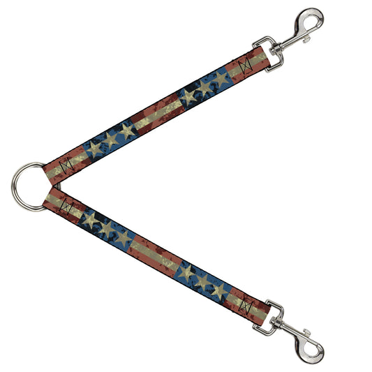 Dog Leash Splitter - Americana Vintage Stars & Stripes