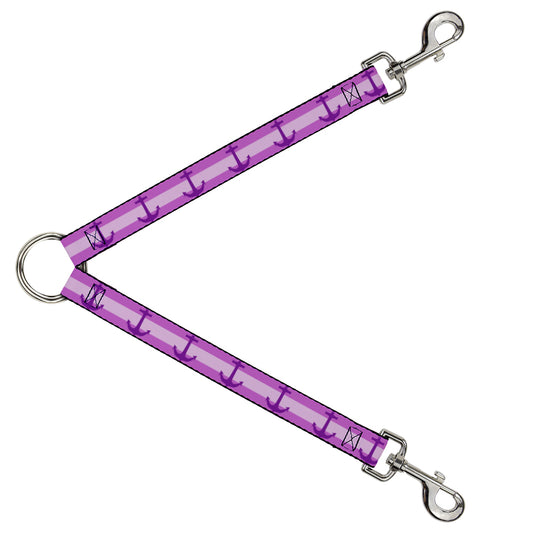 Dog Leash Splitter - Anchor/Stripe Pinks/Purple