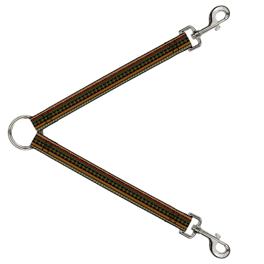 Dog Leash Splitter - Aztec5 Reds/Blues/Greens/Yellows