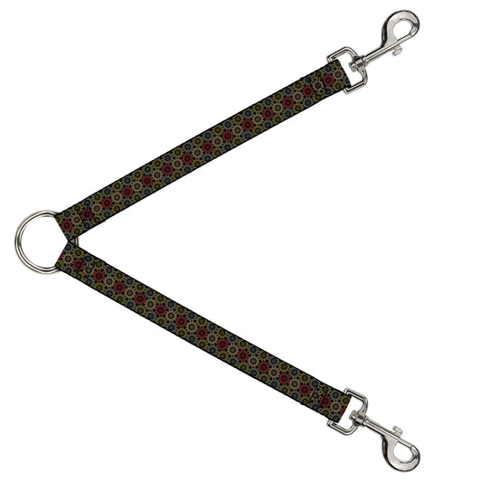 Dog Leash Splitter - Aboriginal Black/Cream/Multi Color