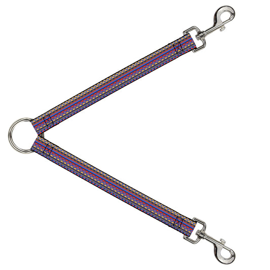 Dog Leash Splitter - Aztec15 Blues/Yellow/Orange/Gray