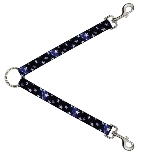 Dog Leash Splitter - American Flag Vivid Stars Blue/White