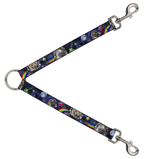 Dog Leash Splitter - Astronaut Cats in Space/Rainbows/Stars