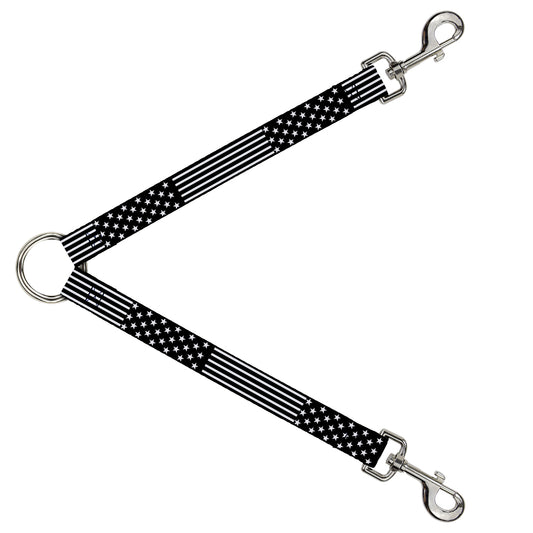 Dog Leash Splitter - Americana Stars & Stripes2 Black/White