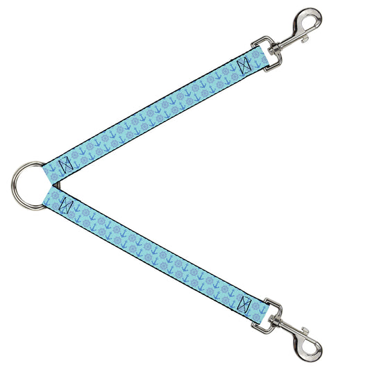 Dog Leash Splitter - Anchor2/Helm Monogram Blues