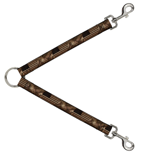 Dog Leash Splitter - Americana Eagle & Flag Rustic Wood Grain