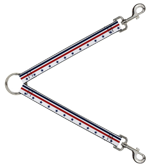 Dog Leash Splitter - Americana Stars & Stripes5 White/Blue/Red