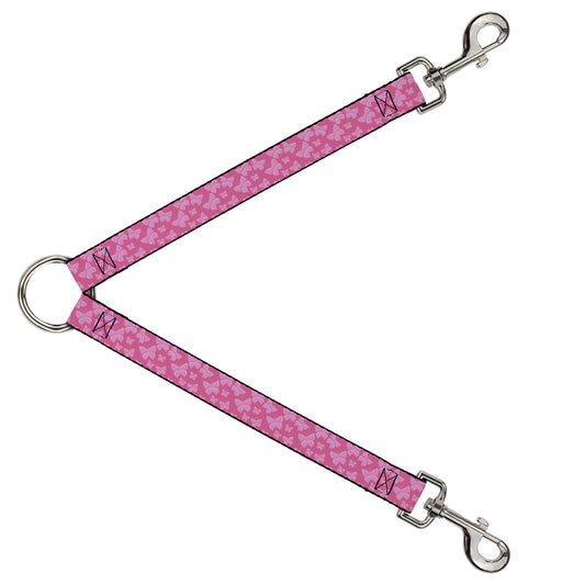 Dog Leash Splitter - Butterflies Pink