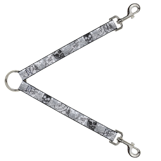 Dog Leash Splitter - BD Skull w/Roses