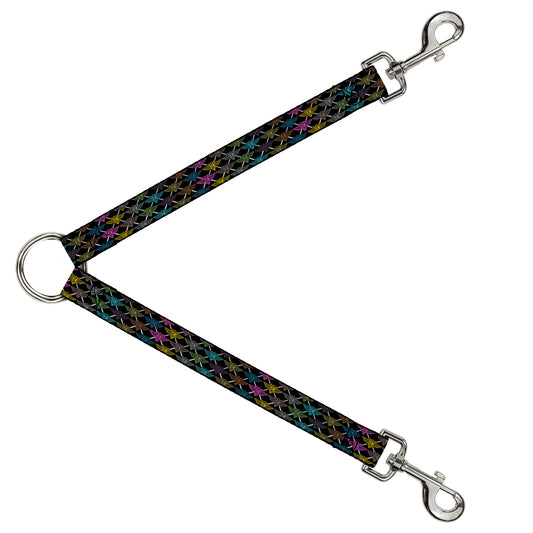 Dog Leash Splitter - BD Monogram Black/Multi Neon