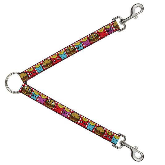 Dog Leash Splitter - Burger & Fries Cartoon