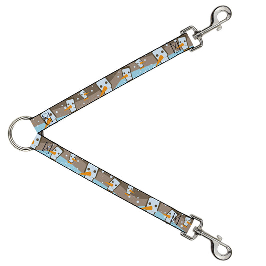 Dog Leash Splitter - Block Penguins Tan