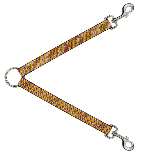 Dog Leash Splitter - Bacon Cartoon Yellow