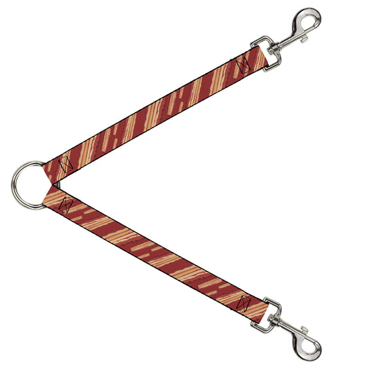 Dog Leash Splitter - Bacon Slices Red
