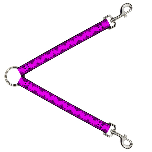 Dog Leash Splitter - Boudoir Wallpaper Fuchsia/Black