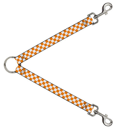 Dog Leash Splitter - Checker White/TN Orange