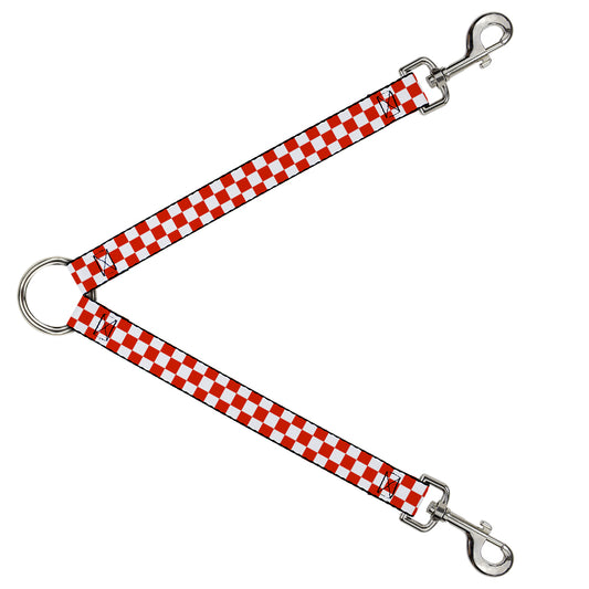 Dog Leash Splitter - Checker Red/White