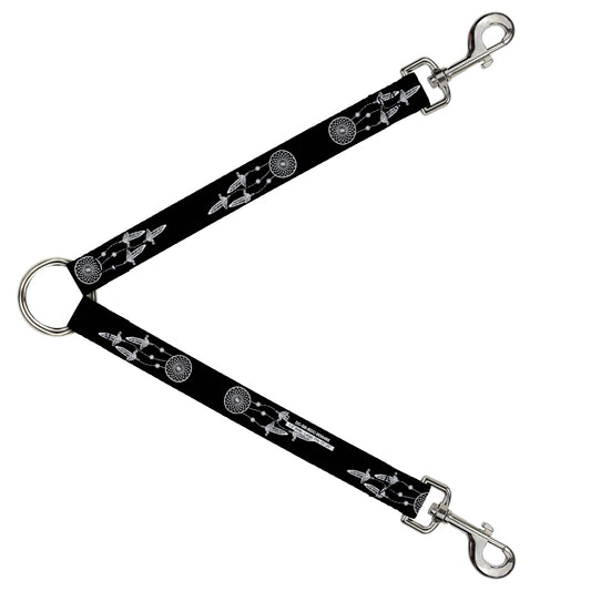 Dog Leash Splitter - Dream Catcher Black White