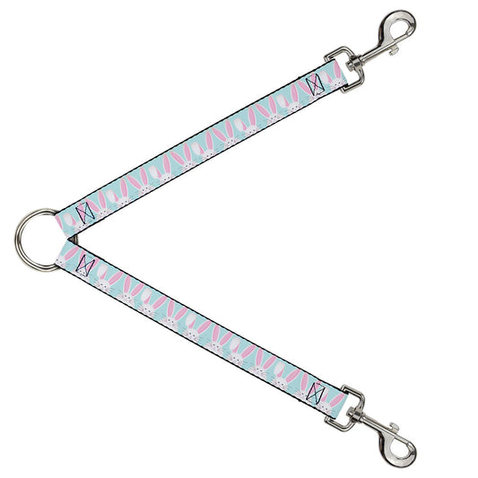 Dog Leash Splitter - Easter Bunnies Smiling Sky Blue
