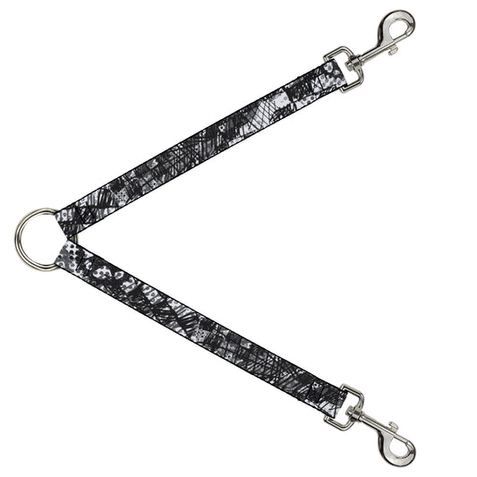 Dog Leash Splitter - Grunge Gears Black/White