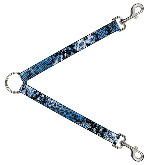 Dog Leash Splitter - Grunge Gears Blue