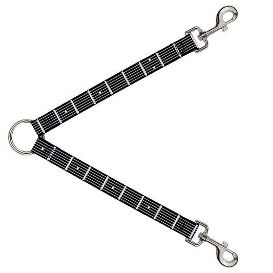 Dog Leash Splitter - Guitar Neck Black/White