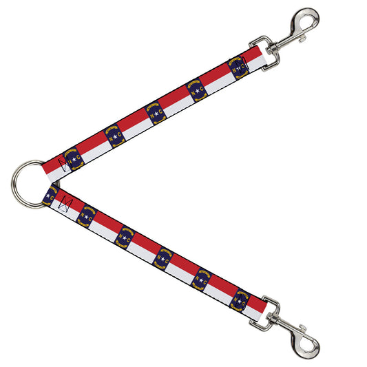 Dog Leash Splitter - North Carolina Flag Continuous Repeat