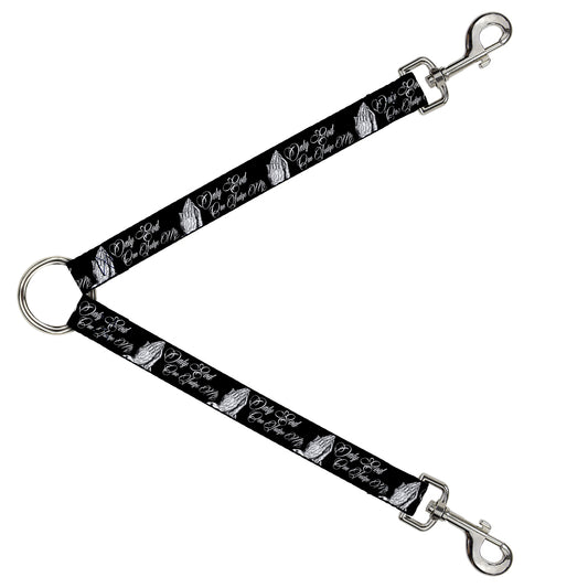 Dog Leash Splitter - ONLY GOD CAN JUDGE ME Script Praying Hands Black White