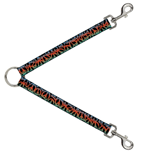 Dog Leash Splitter - Peace Black/Multi Color