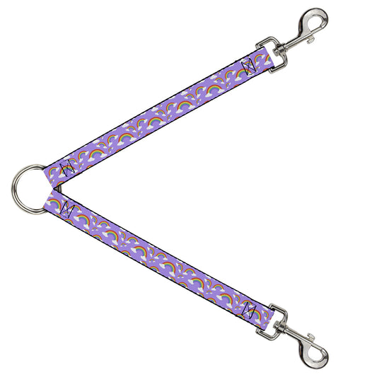 Dog Leash Splitter - Rainbows Scattered Lavender