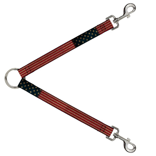 Dog Leash Splitter - Vintage US Flag Stretch