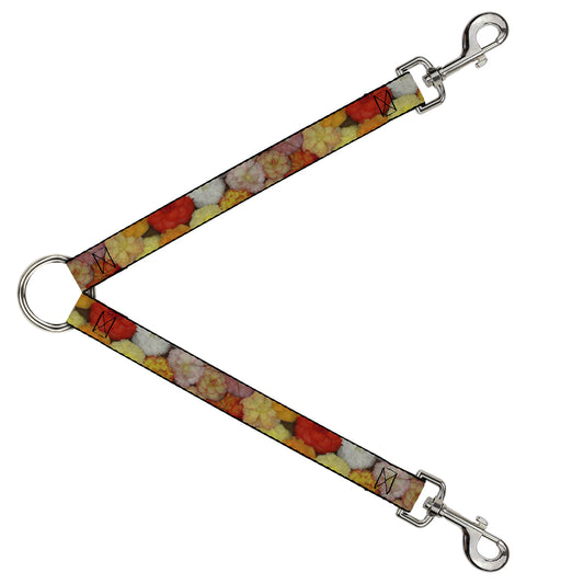 Dog Leash Splitter - Vivid Floral Collage2 Yellows/Pinks/Oranges