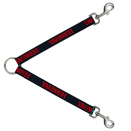 Dog Leash Splitter - YAHWEH Text Navy Blue Red